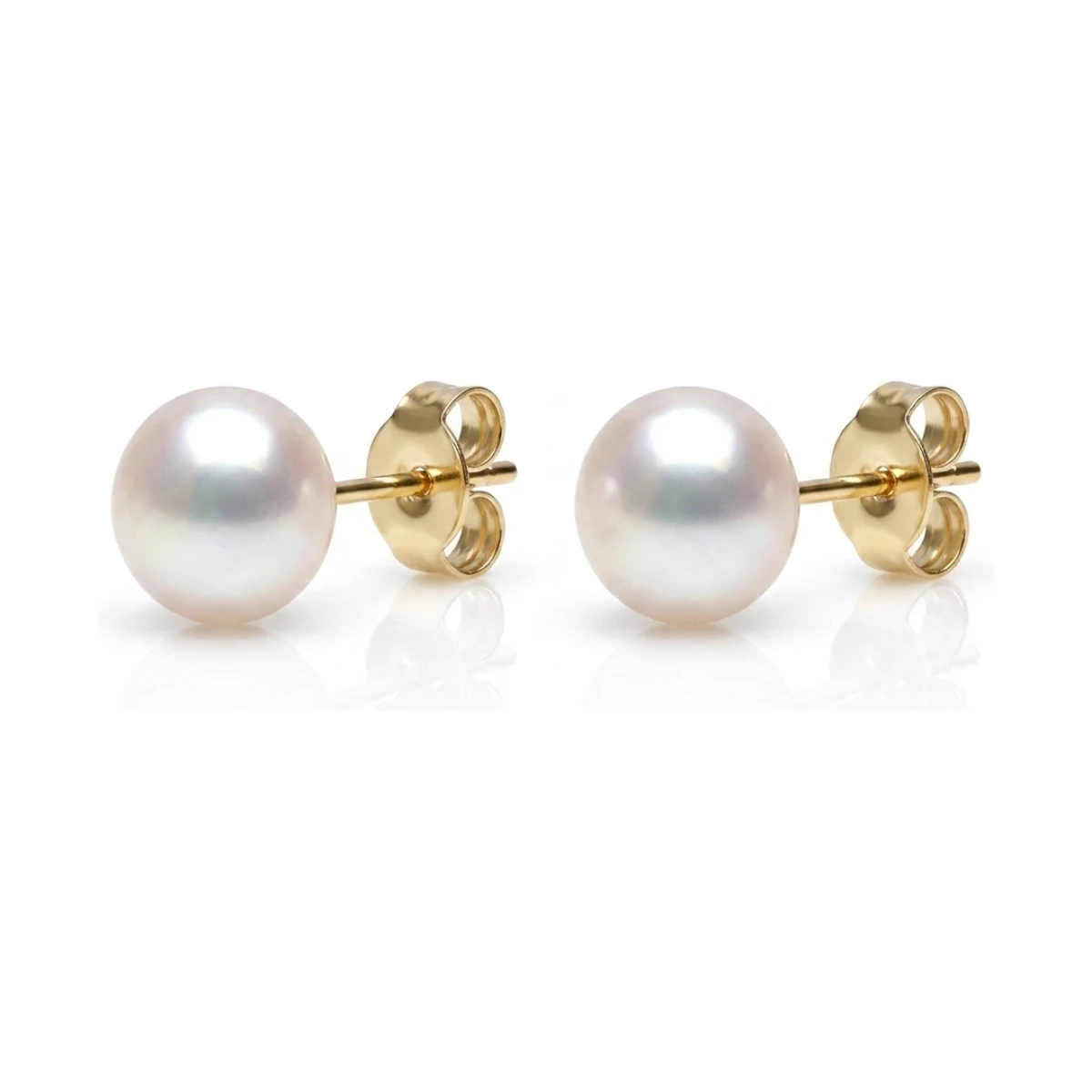 White Freshwater Bouton Stud Earrings  |  5mm 