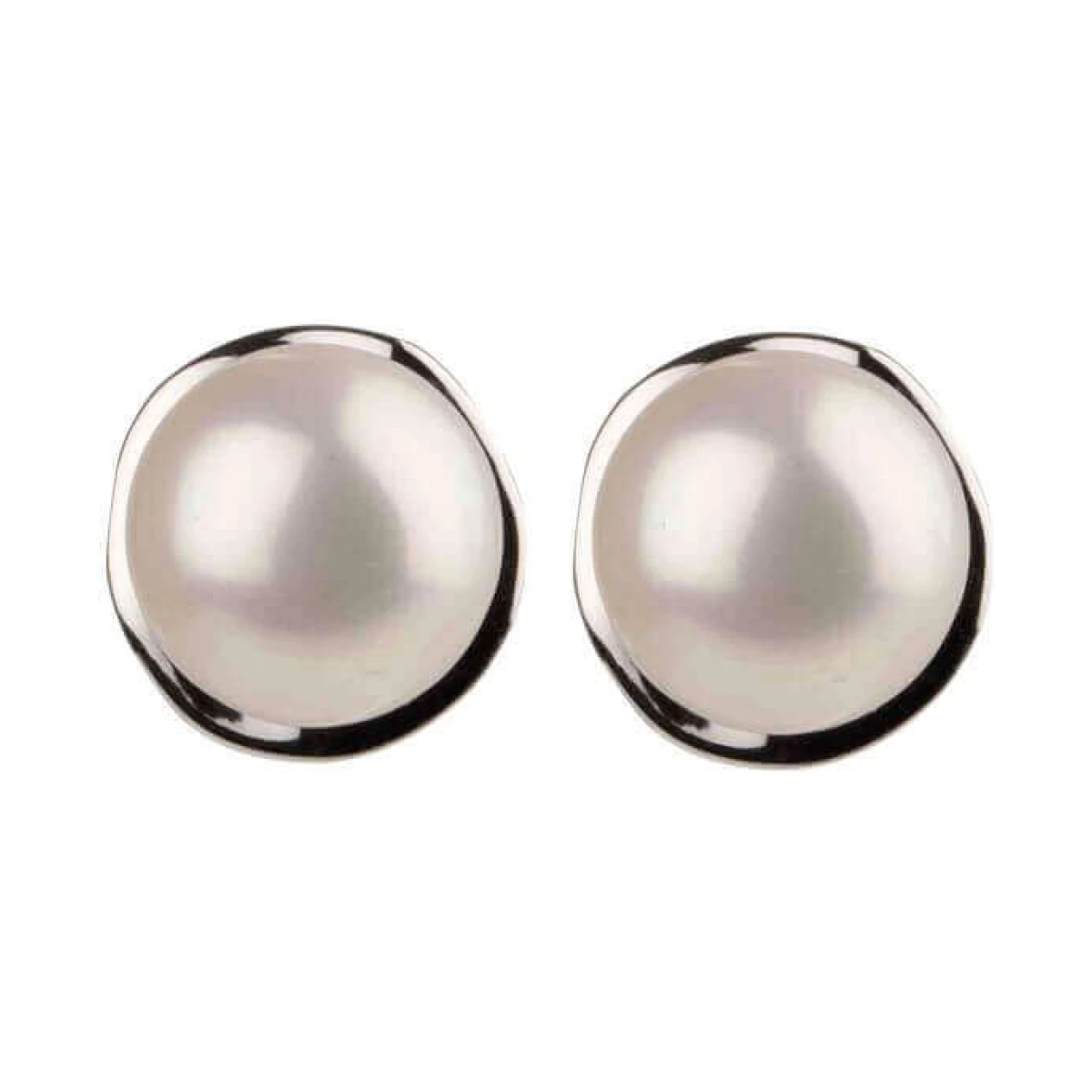  Freshwater Cultured Pearl Stud Earrings  |  Silver