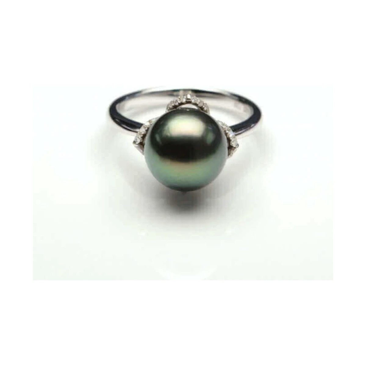 Tahitian Pearl & Diamond Ring | 18ct White Gold