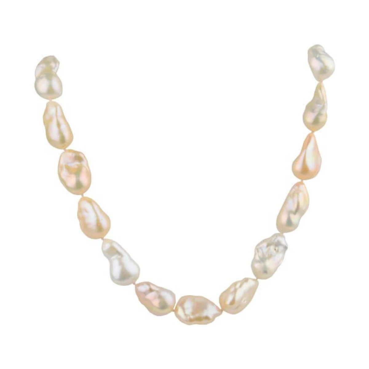 Freshwater Baroque Natural Colour Pearl Necklace | 18ct Yellow Gold