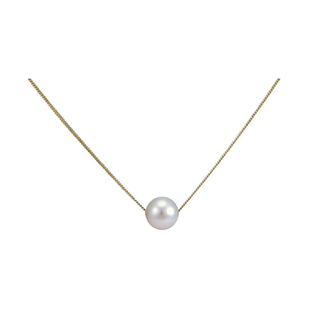 Freshwater Pearl Slider Necklace  |  9ct Gold 