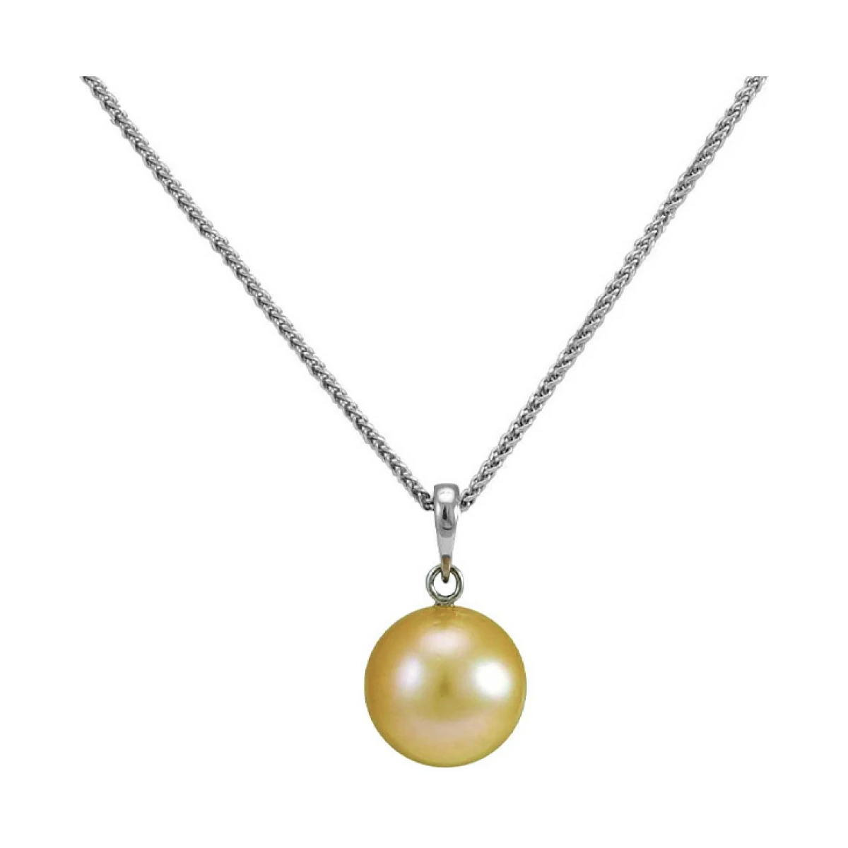 Gold South Sea Pearl Simple Pendant  |  18ct White Gold