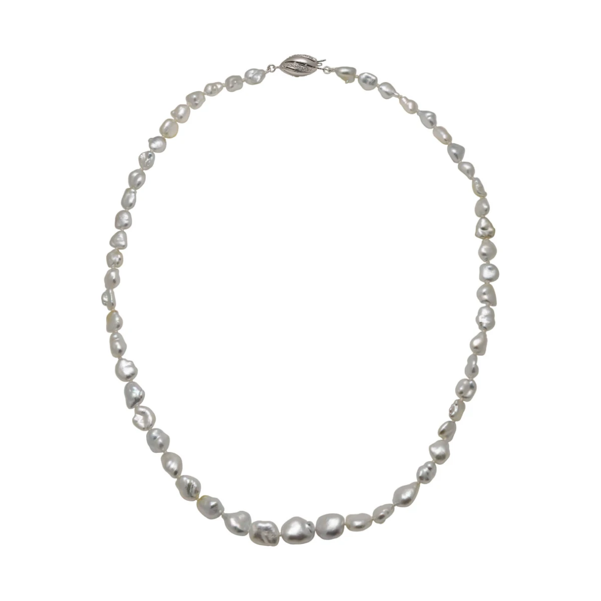 Silver South Sea Keshi Pearl Necklace | 6 to 9mm