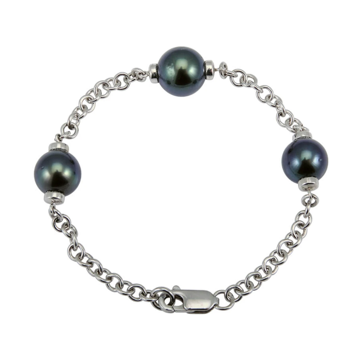Tahitian Pearl & Chain Link Bracelet  |  9ct White Gold