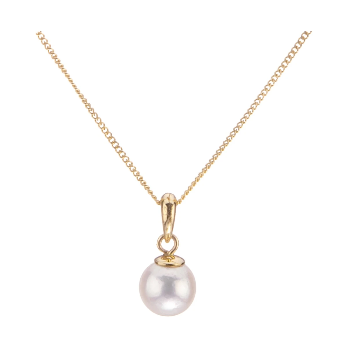 White Akoya Cultured Pearl Pendant 7.0-7.5 mm  |  9ct Yellow Gold