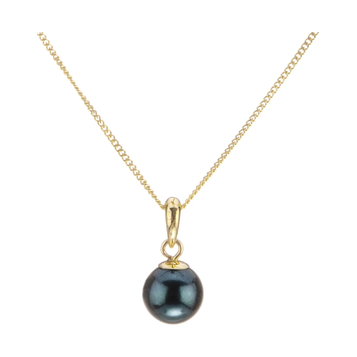 Black Akoya Cultured Pearl Pendant 7.5-8.0 mm  |  18ct Yellow Gold